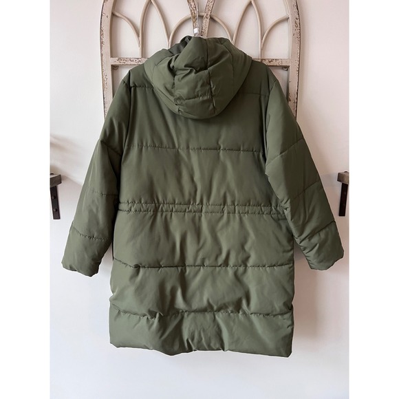 Everlane ReNew Long Puffer Coat Kalamata Green Size Large - Picture 8 of 12
